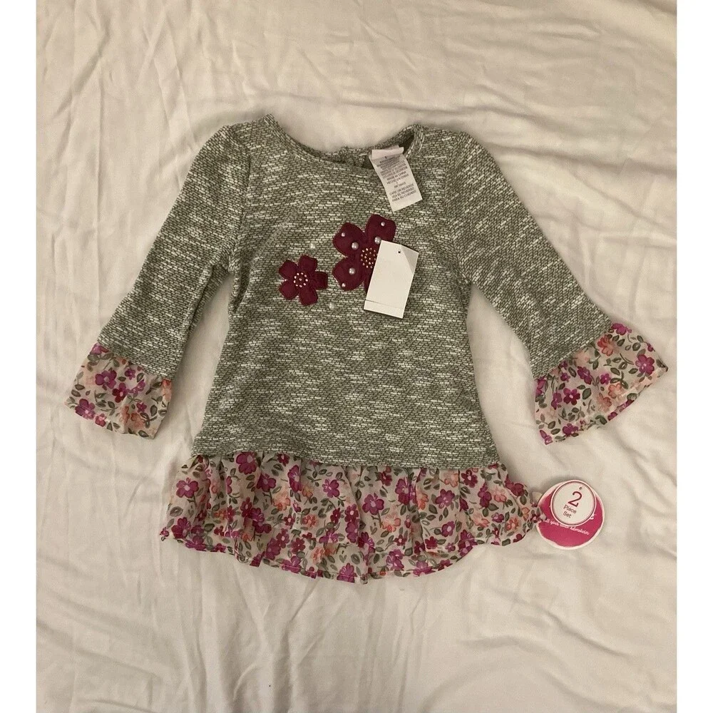 Size 5 Nannette Kids girl clothes - 1 piece Top | flower theme